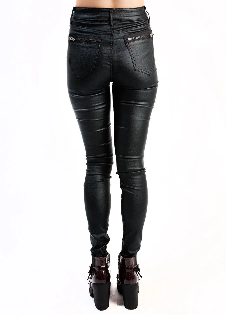 24HRS by Lip Service Foil Stretch Twill High Waist Jeans