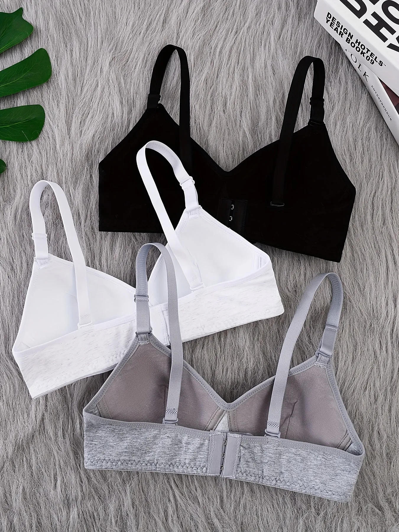 3 Pcs Teen Girls Seamless Wireless Bras - Cotton, Adjustable Straps, Comfy for Running & Workout