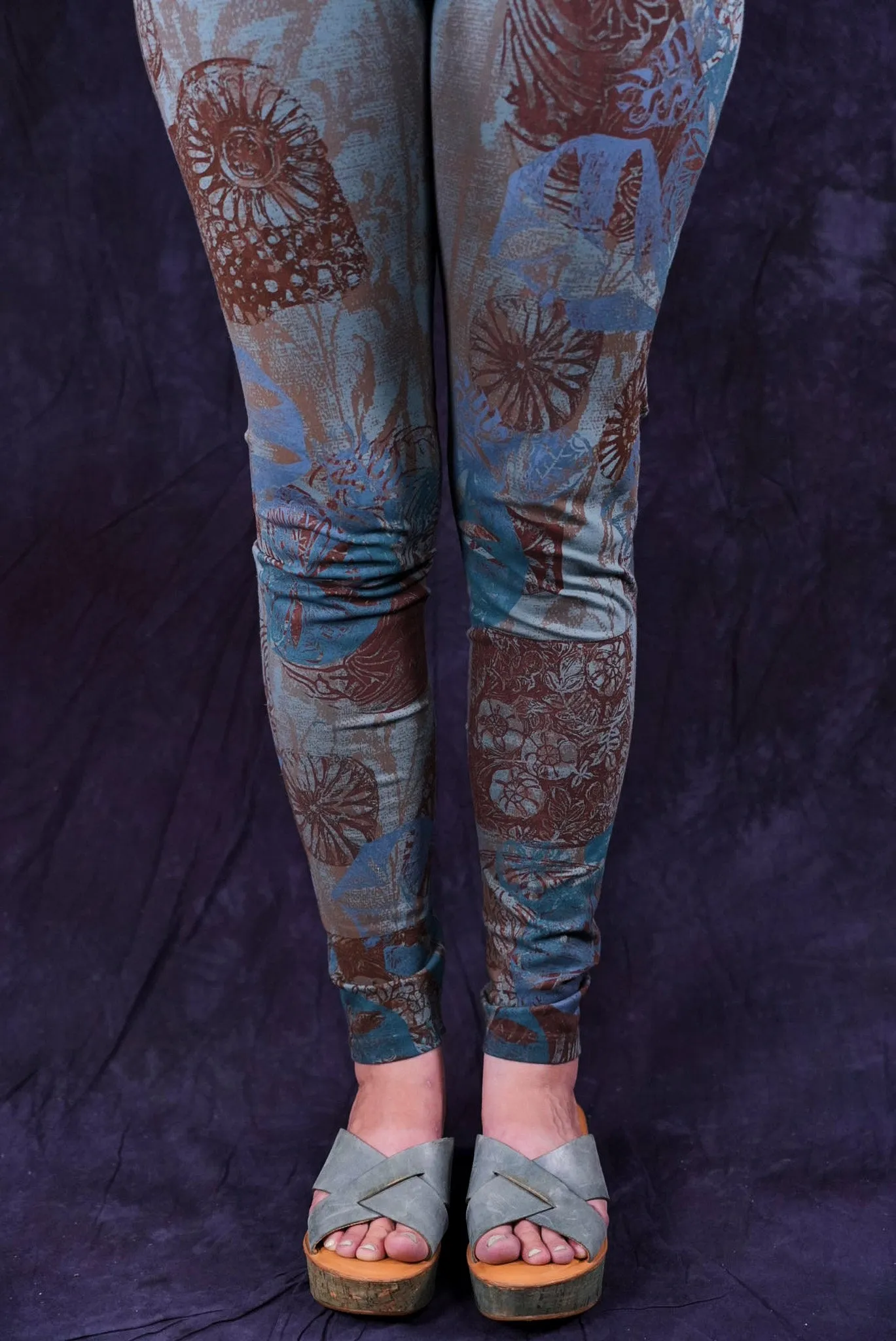 3136 Block Print Legging Delaware-P