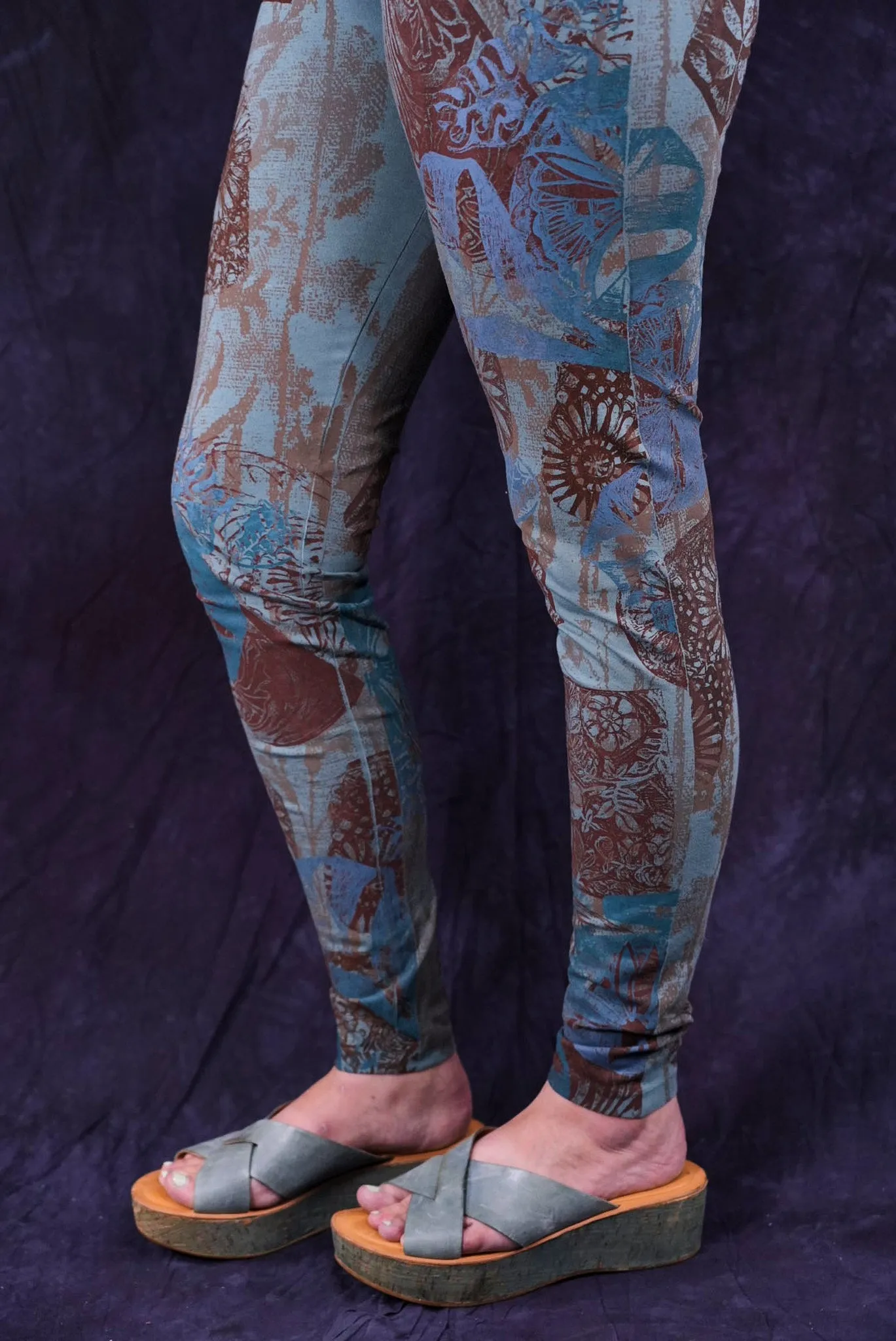 3136 Block Print Legging Delaware-P