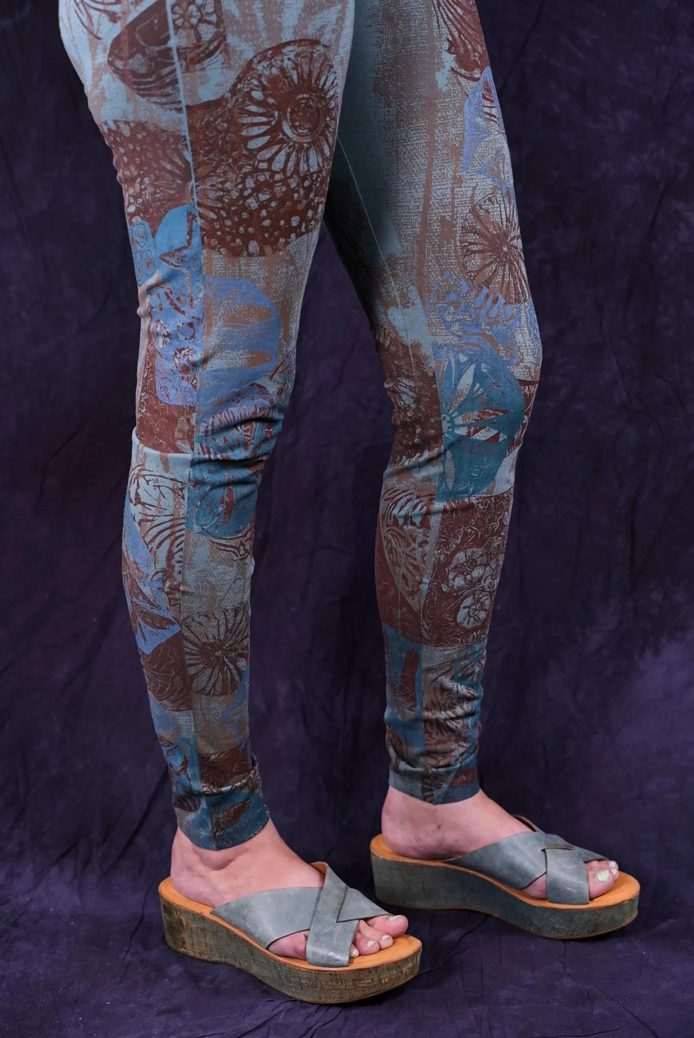 3136 Block Print Legging Delaware-P