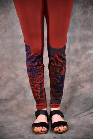 3136 Block Print Legging Henna-P