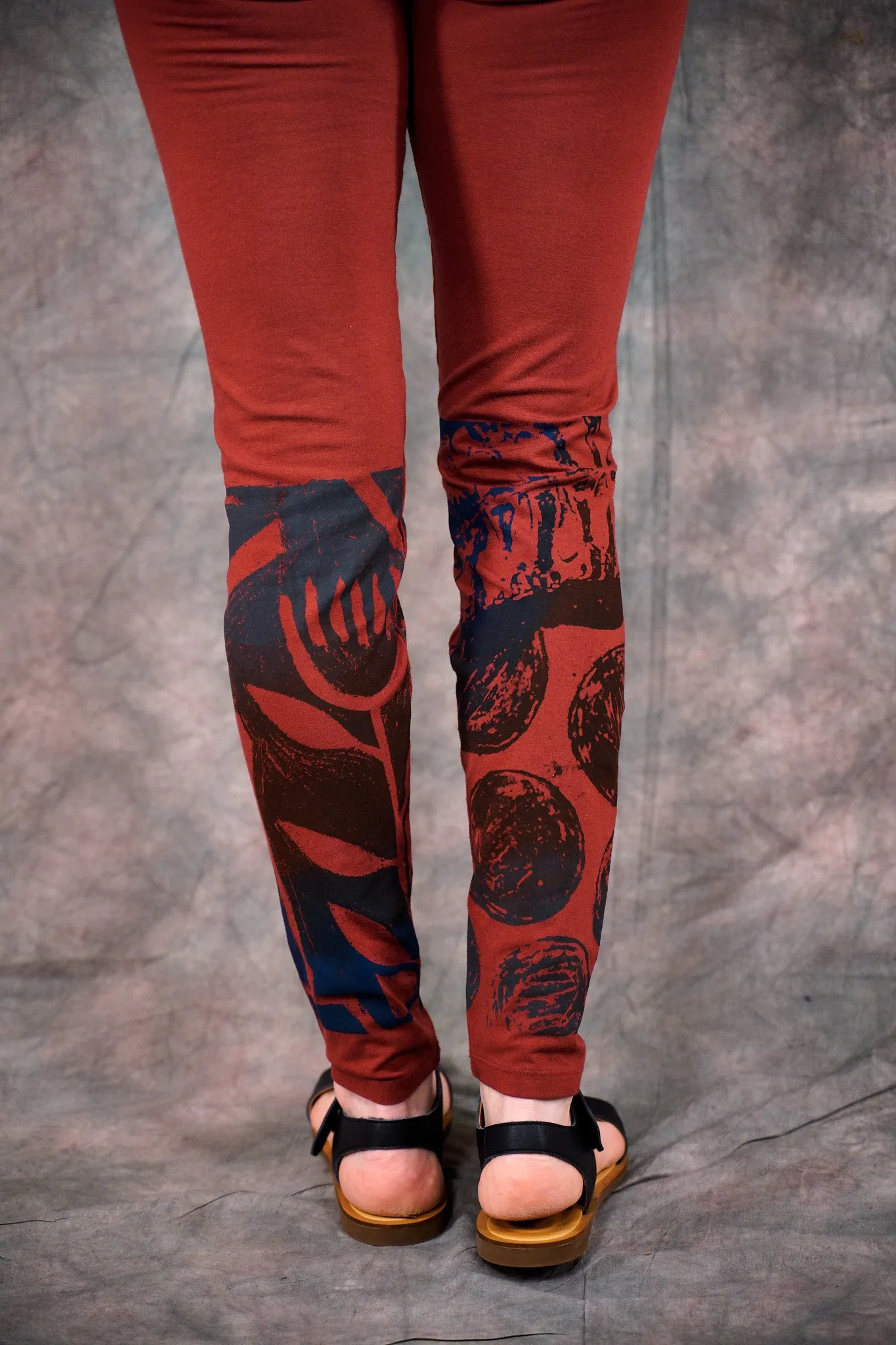 3136 Block Print Legging Henna-P