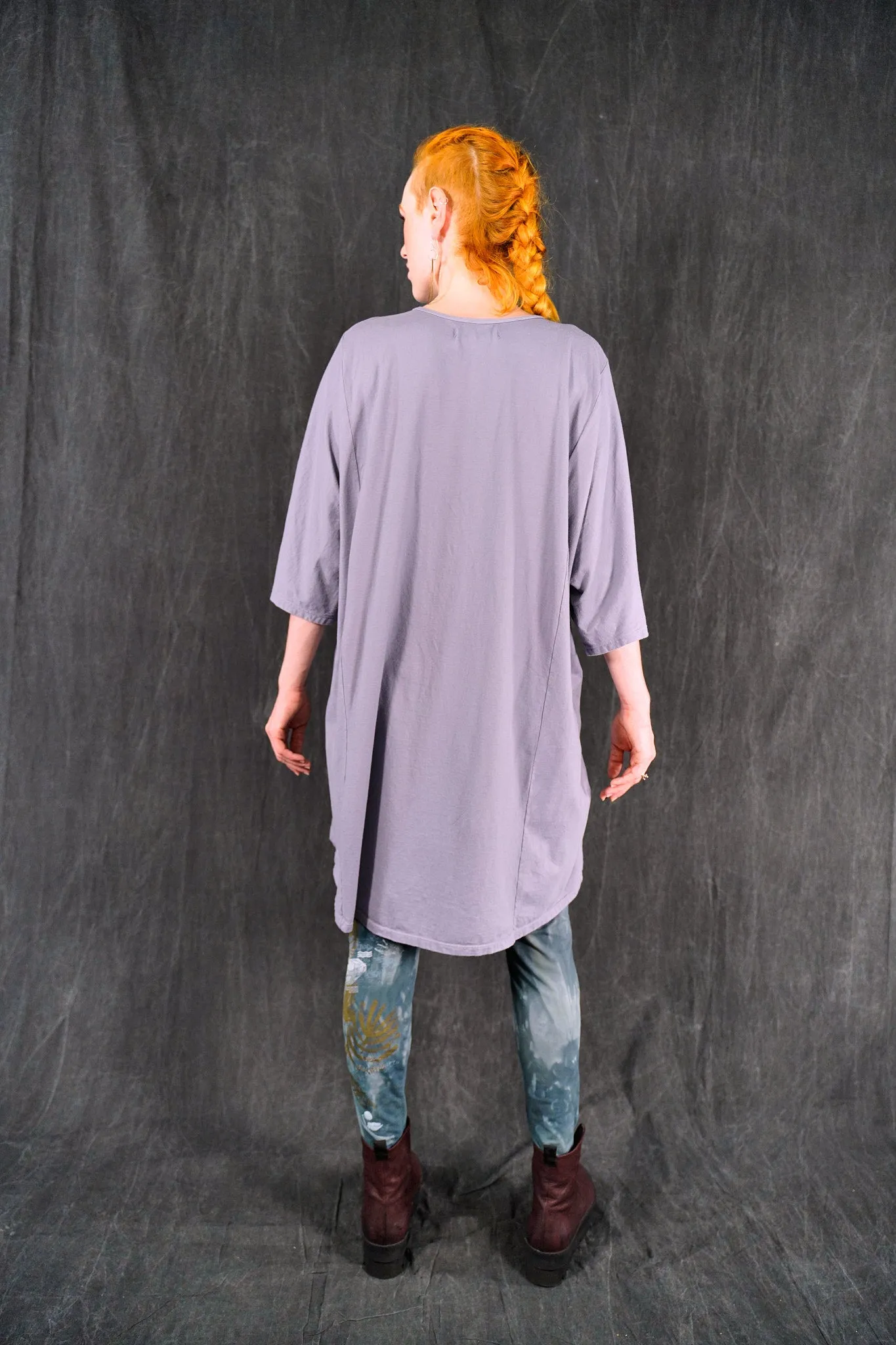 3136 Hand Dyed Hand Printed Steel Blue Green Leaf