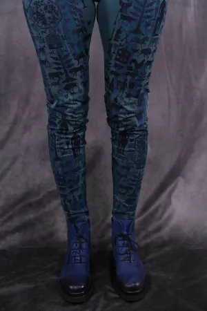 3136 Handprinted Heavyweight Legging Hypnea Artifact Garden