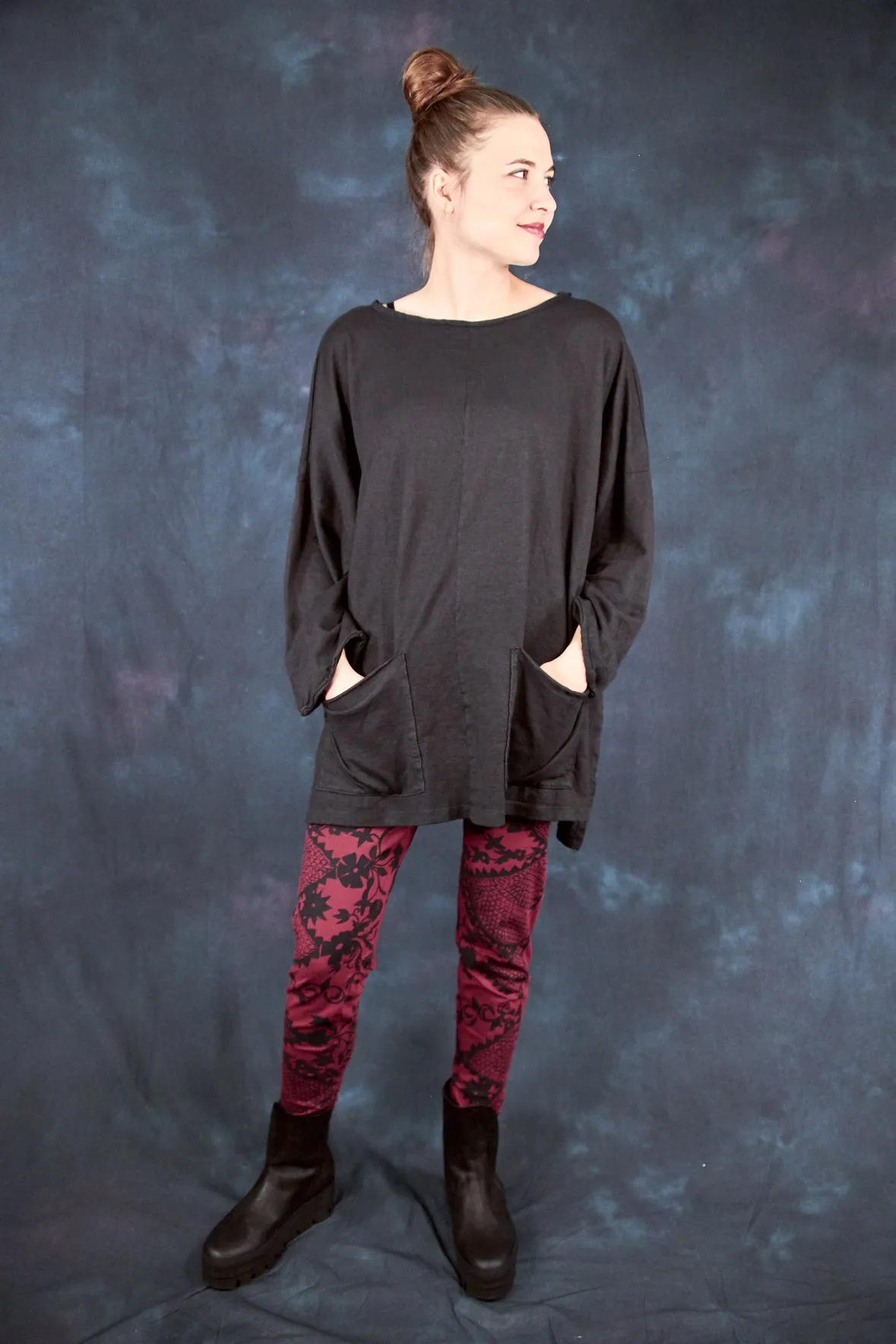 3136 Handprinted Legging Rosso-P