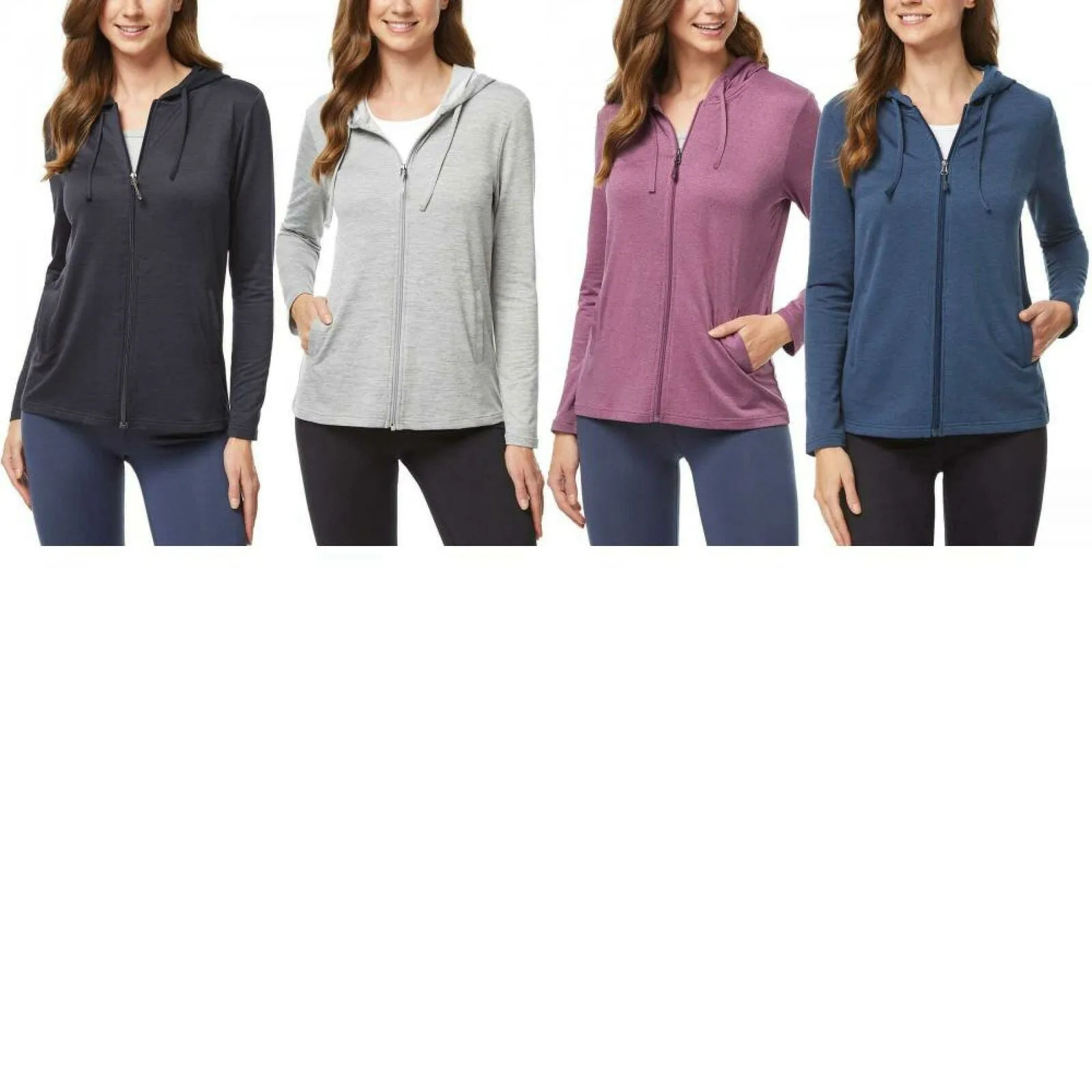 32 Degrees Cool Women's 2 Pack Ultra Soft Full Zip Hoodies