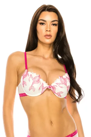 32508 12 Piece Elegant and Supportive Embroidered Floral Bra B/C Cup