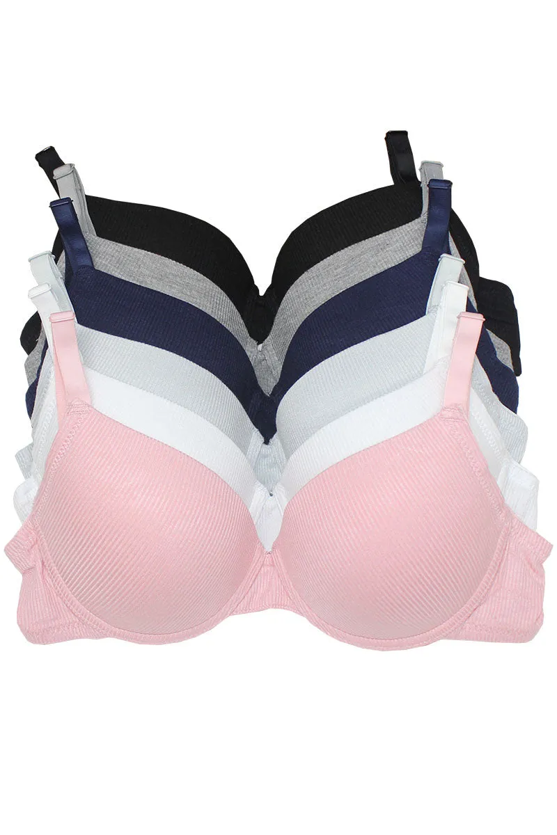 32562 6 Piece Adjustable Non-Removable Straps A-Cup Bra with Underwire C01
