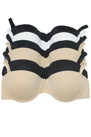 32567 6 Piece Removable Straps A-Cup Half Cup Bra with Underwire C01