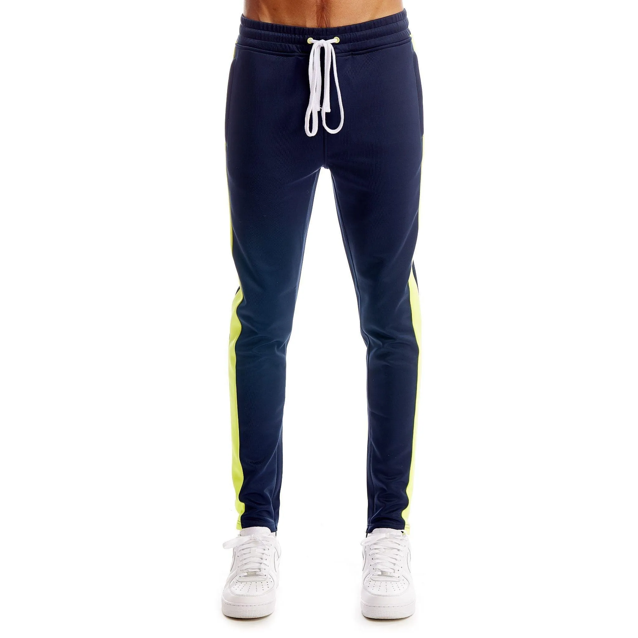401 Track Pants - Navy & Neon Yellow