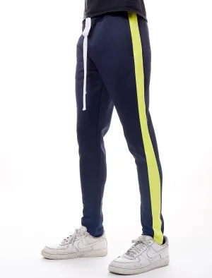 401 Track Pants - Navy & Neon Yellow