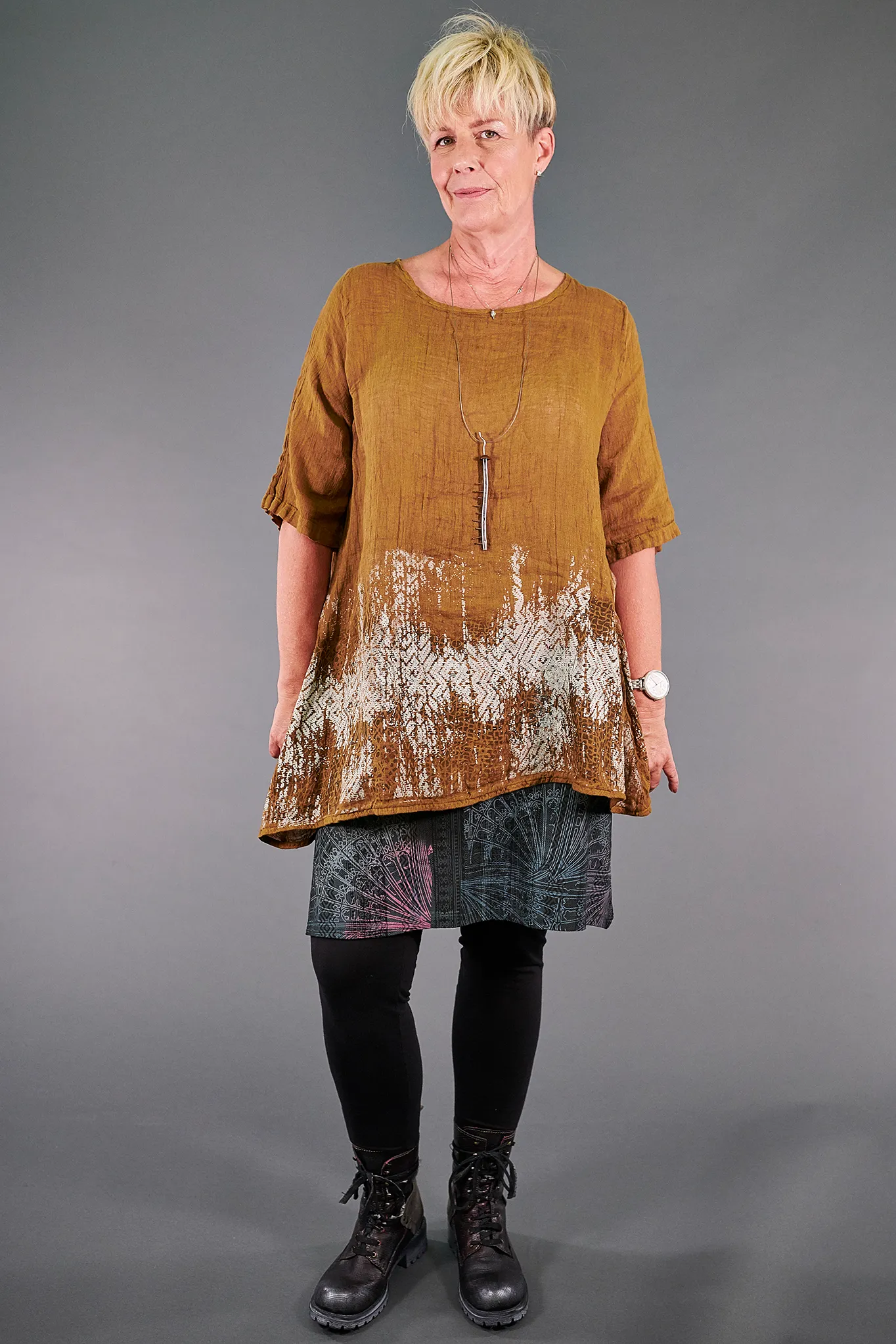 4169 Layer Skirt-Black-Stained Glass