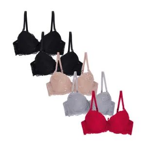 5 Pack Push Up Bra