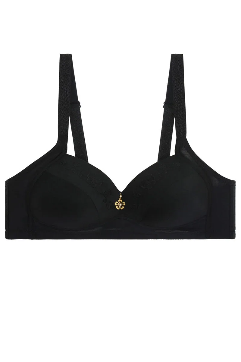 50296 6 Piece Wide Straps, Gold Ornament Detail U-Back Bra with No Underwire B,C,D Cup C02