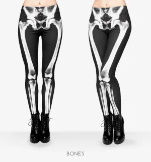 6 Sets of X-ray Skeleton Printed Leggings