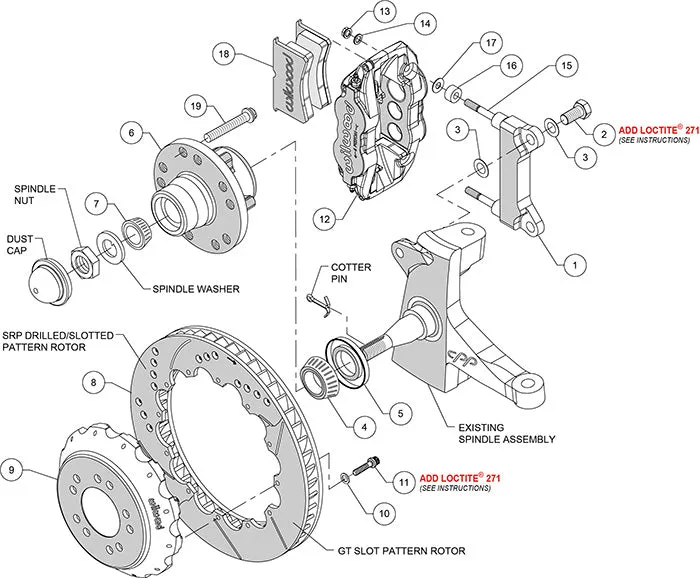 63-70 CHEVY C10 FRONT DISC BRAKE KIT & RIDETECH SPINDLES,14" ROTORS,BLACK CALIP.