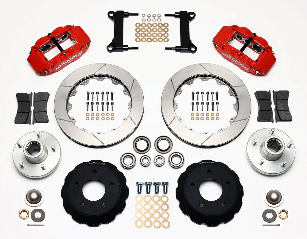 71-72 CHEVY C10 FULL DISC BRAKE KIT & RIDETECH SPINDLES,13" ROTORS,RED CALIPERS