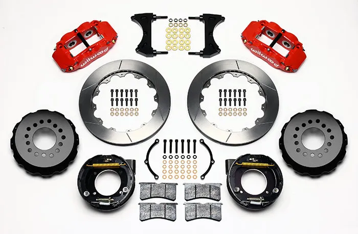 71-72 CHEVY C10 FULL DISC BRAKE KIT & RIDETECH SPINDLES,13" ROTORS,RED CALIPERS