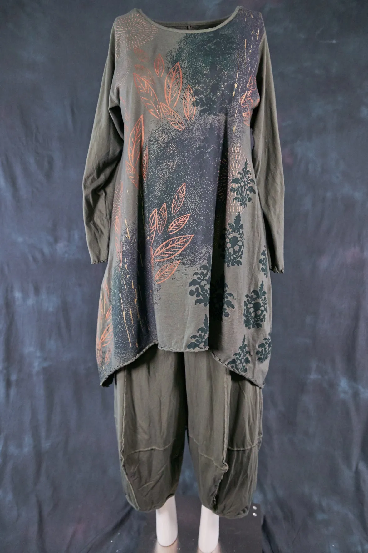 7228 Autumn A-Line Dress Army Green-P