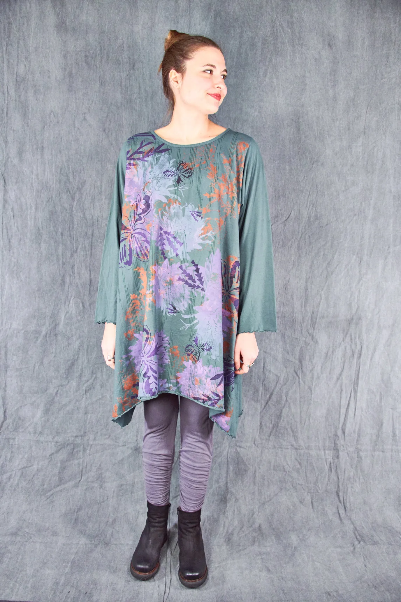 7228 Swing Dress Spruce-P Floral