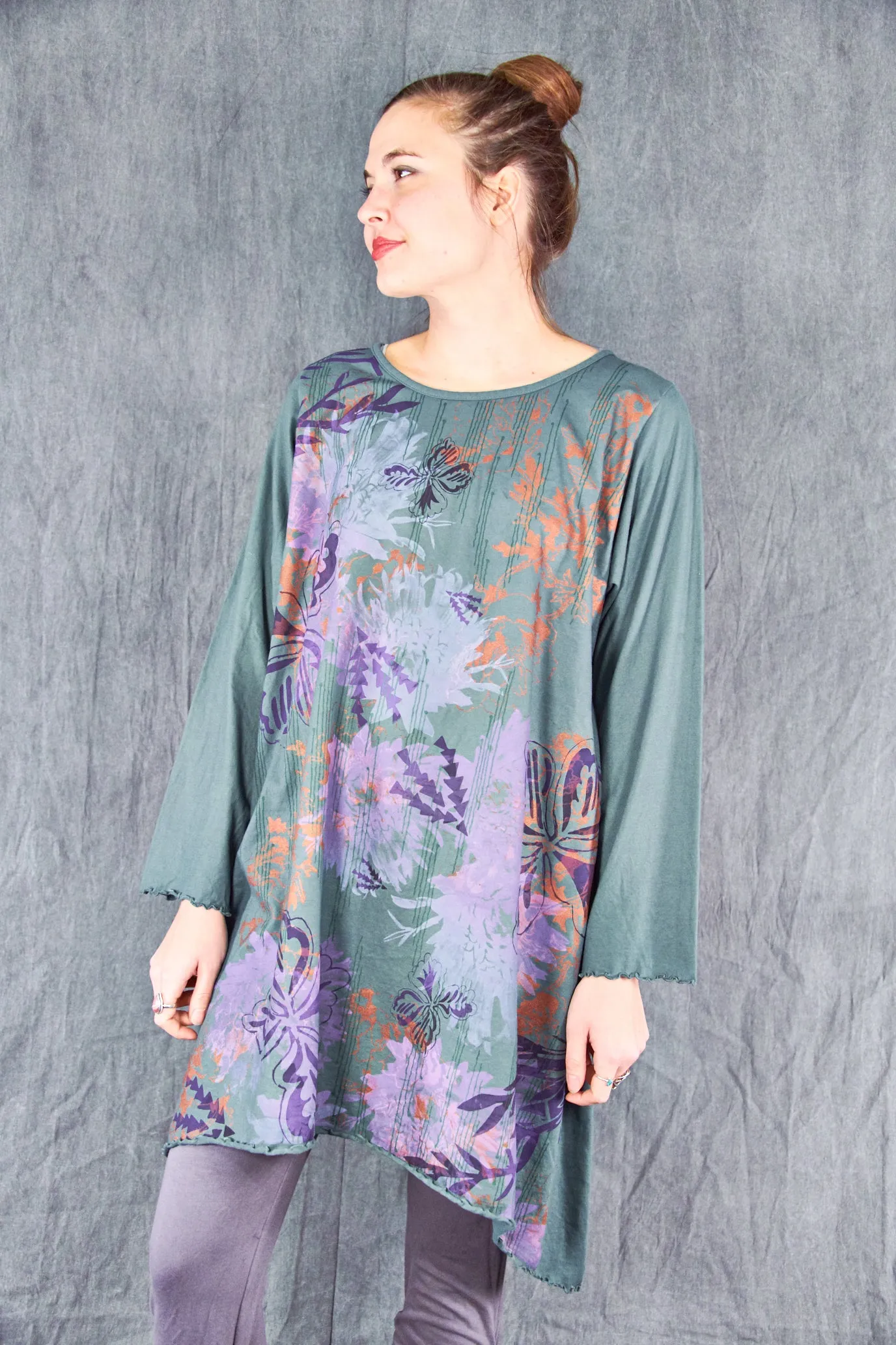 7228 Swing Dress Spruce-P Floral
