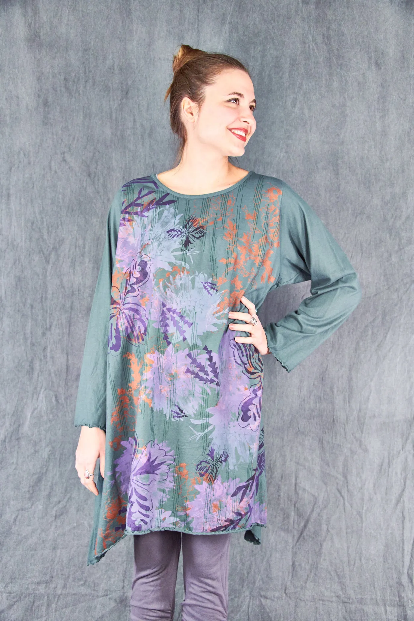 7228 Swing Dress Spruce-P Floral