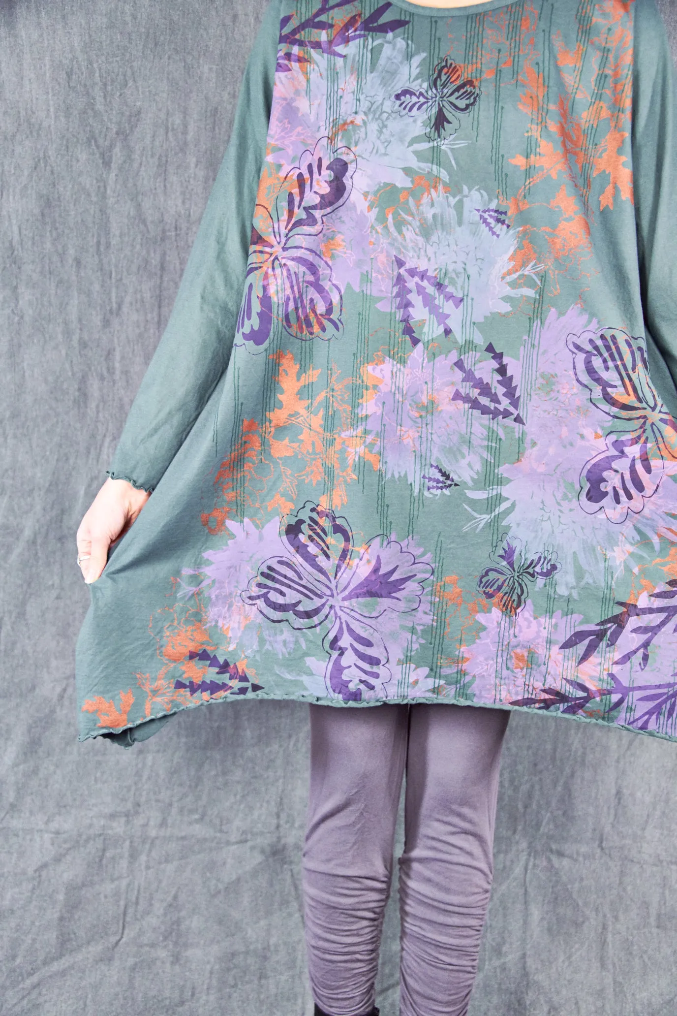 7228 Swing Dress Spruce-P Floral