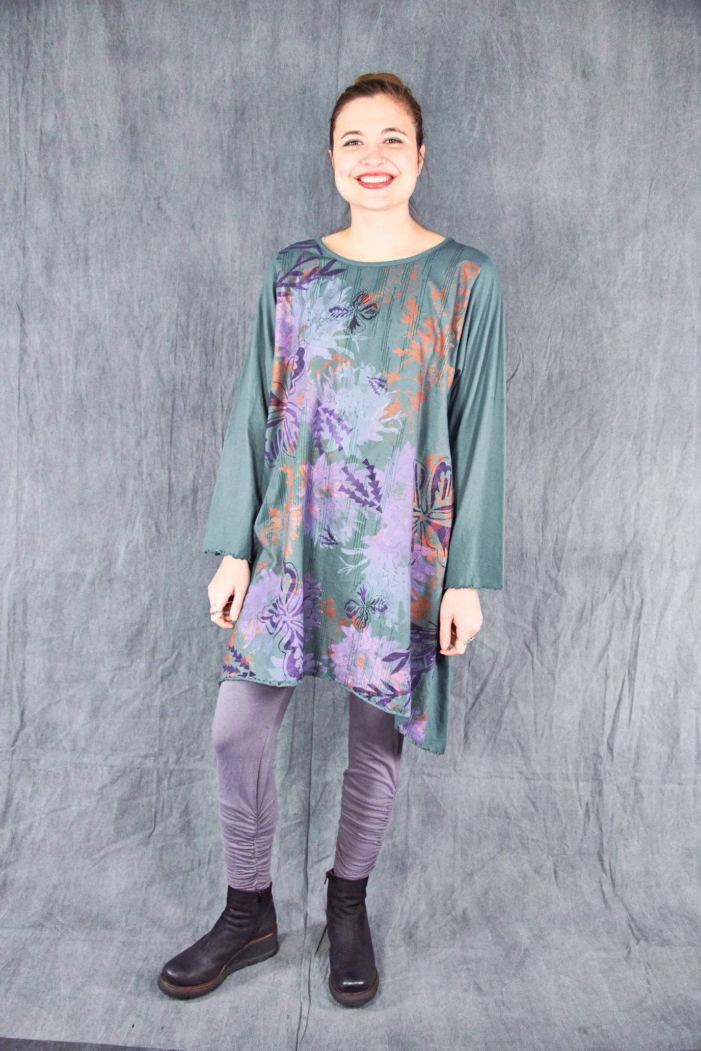 7228 Swing Dress Spruce-P Floral