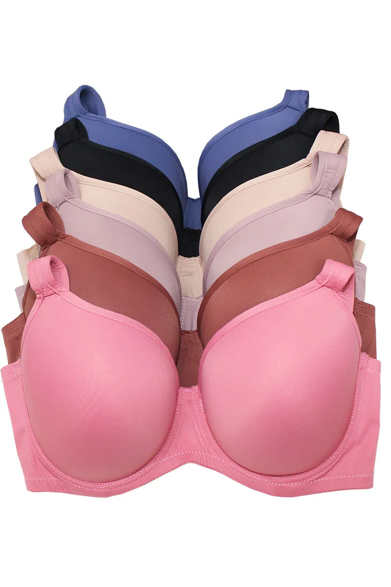 78300 6 Piece Underwire, Adjustable Straps Coverage Very Light Padding Bra D/DD Cup C01