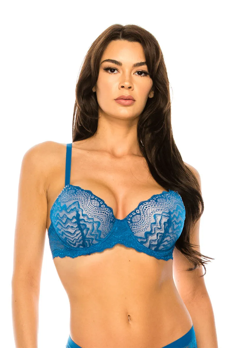 78301 6 Piece Adjustable Straps, Underwire Lace Bra B/C Cup C01