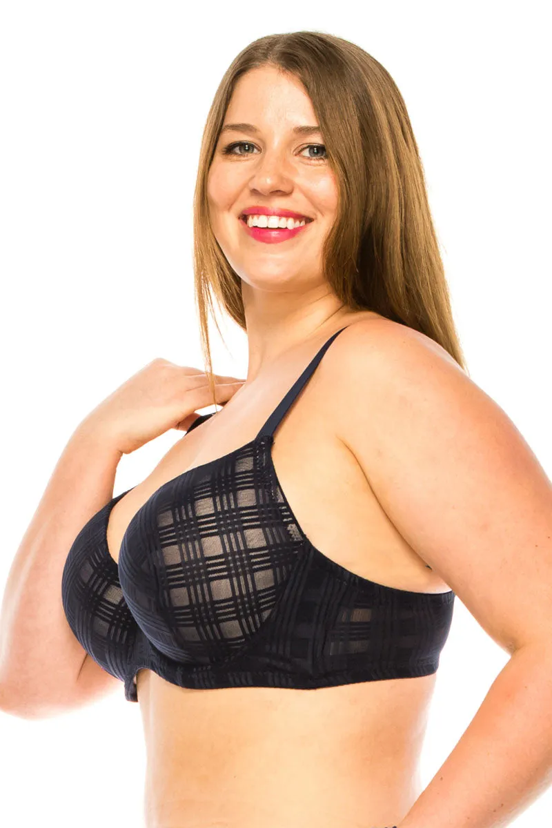 78306 6 Piece Geo Lace Underwire Bra D & DD Cup