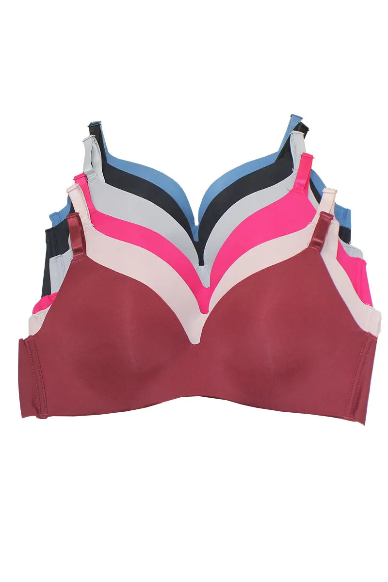 89122 6 Piece Wirefree T-Shirt Bra – Seamless Comfort Bra A/B/C Cup C04