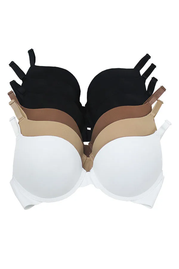 89159 6 Piece Push Up Bra with Underwire & Seamless Laser Cut Band  B/C Cup C02