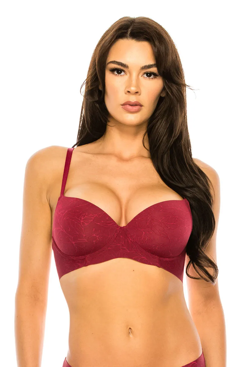 89531 6-Pack Seamless Laser Cut Band Push Up Bra with Underwire B/C Cup C01