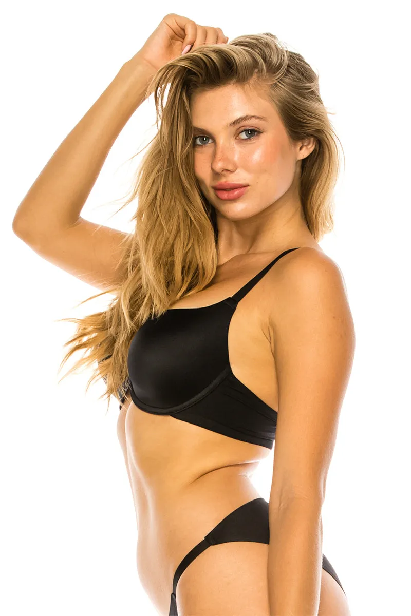 90024 12 Piece Underwire Support, Adjustable Straps, Soft Shiny Material Push up Bra B/C Cup