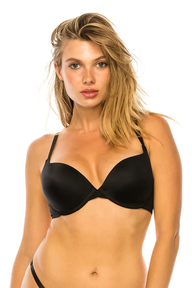 90024 12 Piece Underwire Support, Adjustable Straps, Soft Shiny Material Push up Bra B/C Cup