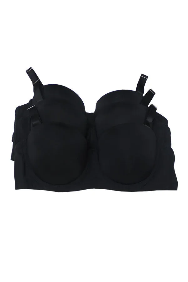 90039 3 Piece Underwire & Adjustable Straps Demi Light Pad Bra – D/DD/DDD Cup