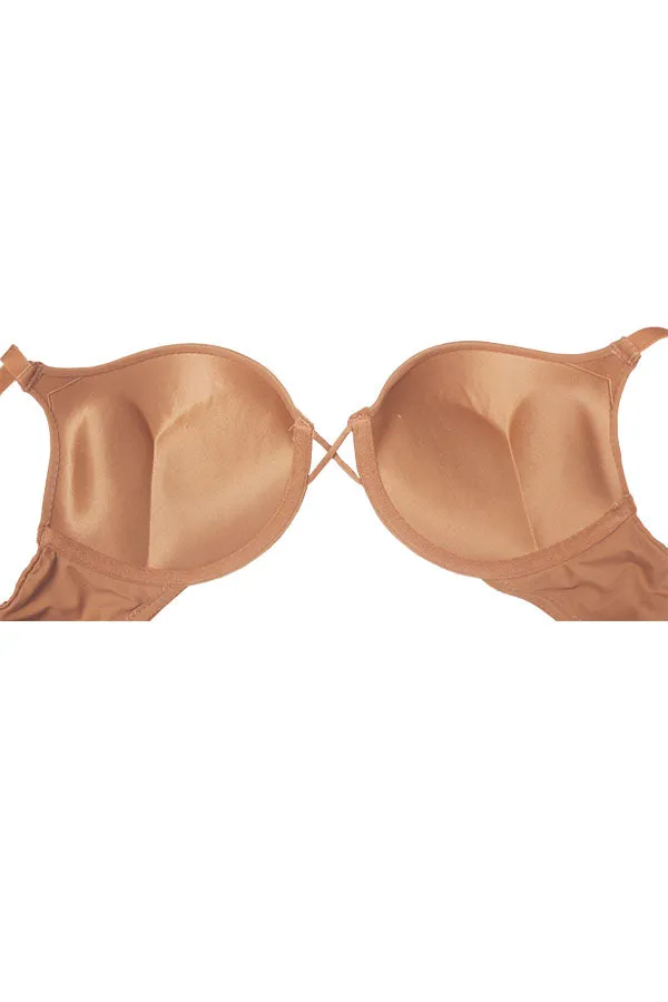90053 3 Piece Adjustable Straps for Everyday Comfort Push Up Bra with Underwire B-C Cup