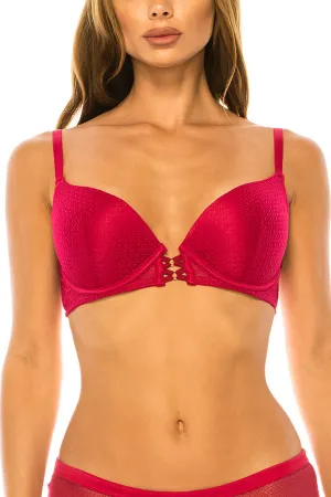 90059 6 Piece Supportive Lift, Adjustable Straps Push Up Bra with Underwire B-C Cup C01