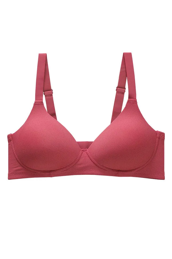 90072 6 Pieces  Adjustable Straps & Four Hook Closure Wire Free B C D DD Cup Bra