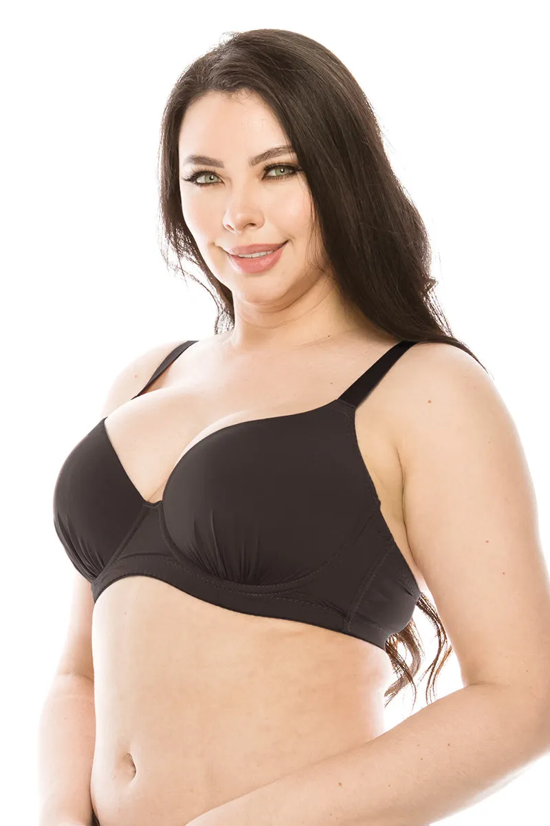 9024 3 Pieces D, DD, DDD and F Cup Black, Nude, White Full Coverage Bra