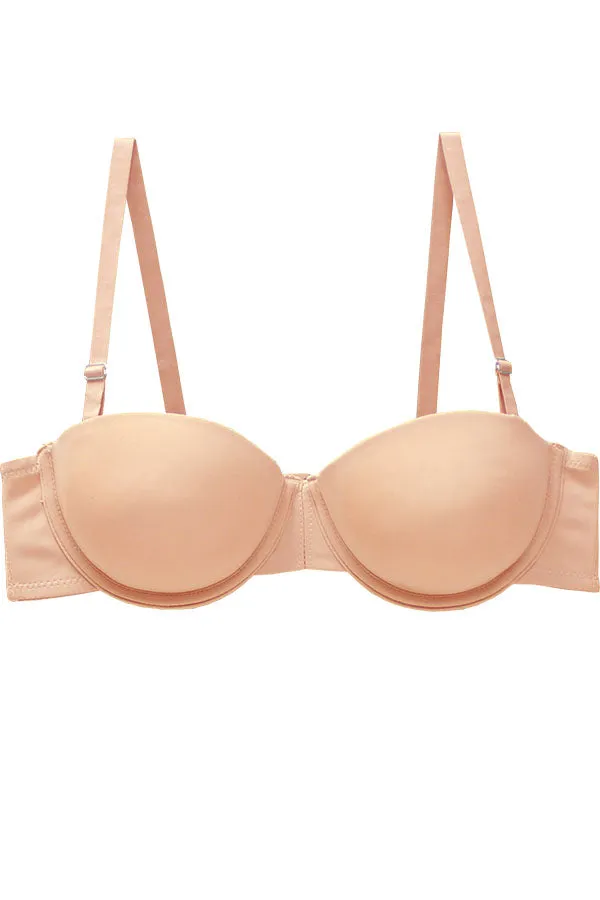 963 3 Pieces Underwire, Adjustable Removable Straps Extreme Push-Up Half Cup A B C Cup Bra