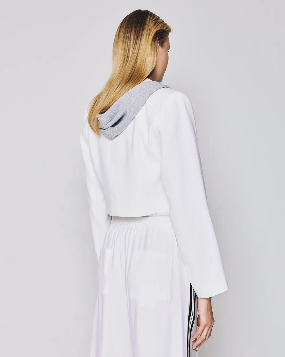 Access Fashion Cropped Blazer With Detachable Hood