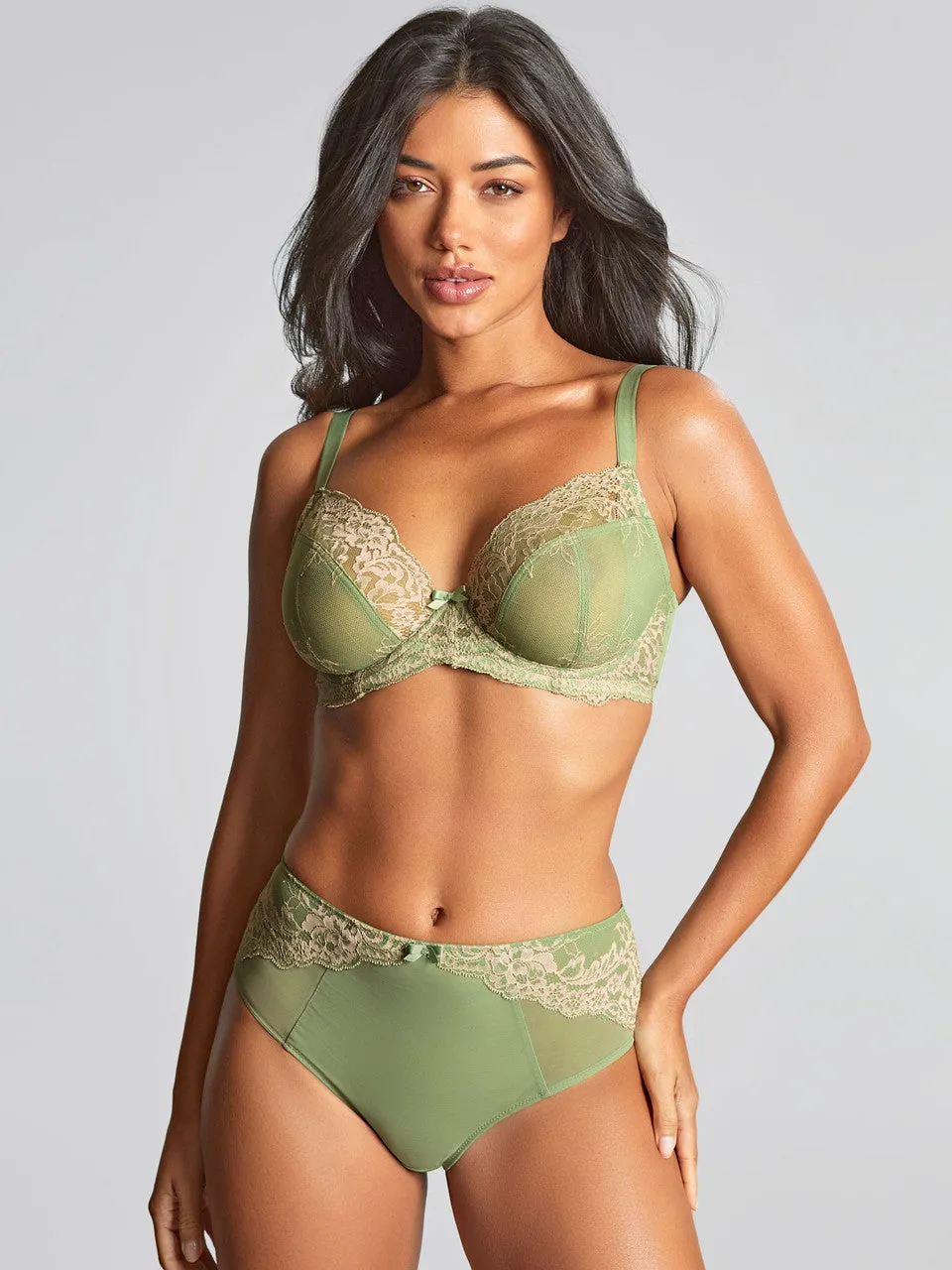 Ana Non Padded Plunge Bra In Sage Sand - Panache