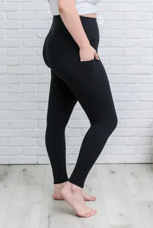 Anchored Pocket Black Regular Leggings WITH POCKETS