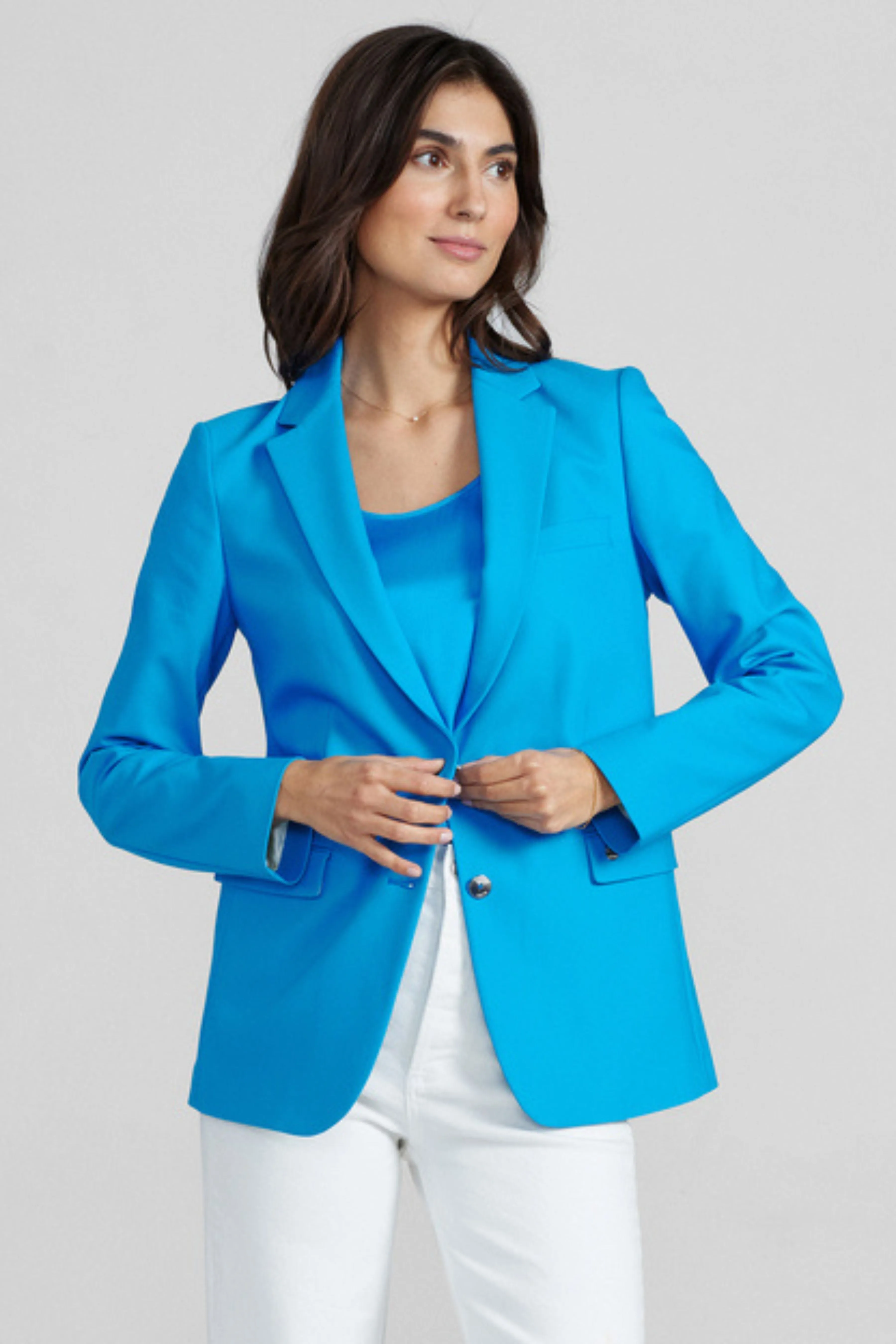 Astrid Silk Tank Top - Blue Aster