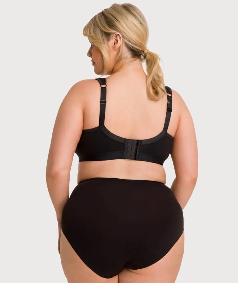 Ava & Audrey Faye Cotton Wire-free Support Bra 2 Pack - Black