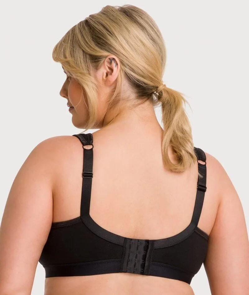 Ava & Audrey Faye Cotton Wire-free Support Bra 2 Pack - Black