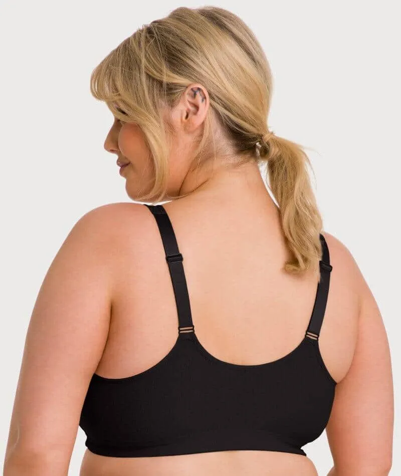 Ava & Audrey Hannah Cotton Wire-Free Front Opening Bra 2 Pack - Black/Frappe